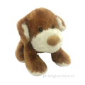 Crouching Brown Plush Dog Toy